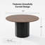 Table de salle à manger 52 "à deux tons ronde en chêne avec piédestal en bois massif Table de salle à manger moderne pour 6 personnes-1027055157-1027055158