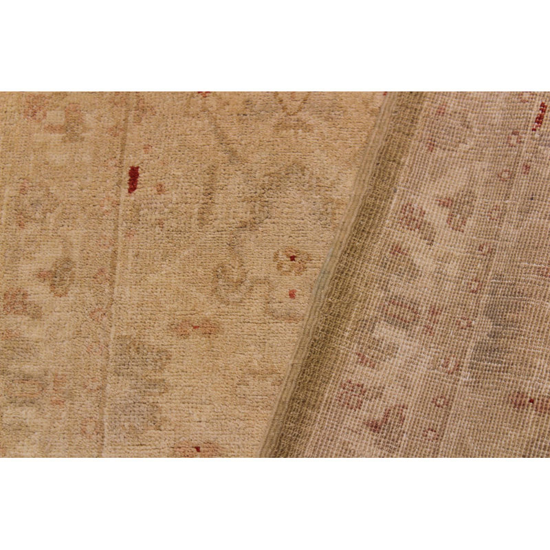 Tapis de couloir brun clair en laine noué à la main 2 pi 6 po x 14 pi 6 po Grigori