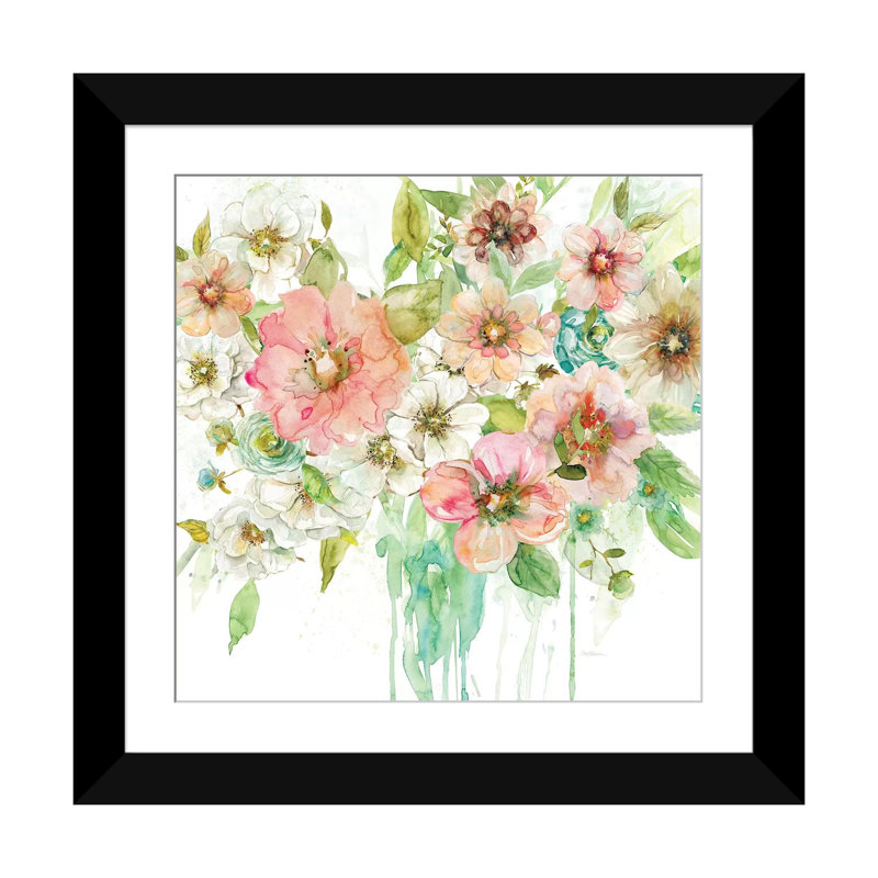 «Luscious Bouquet» par Carol Robinson - Estampe numérique sur toile tendue avec châssis, H 16 po x l 16 po x P 1 po, Blanc