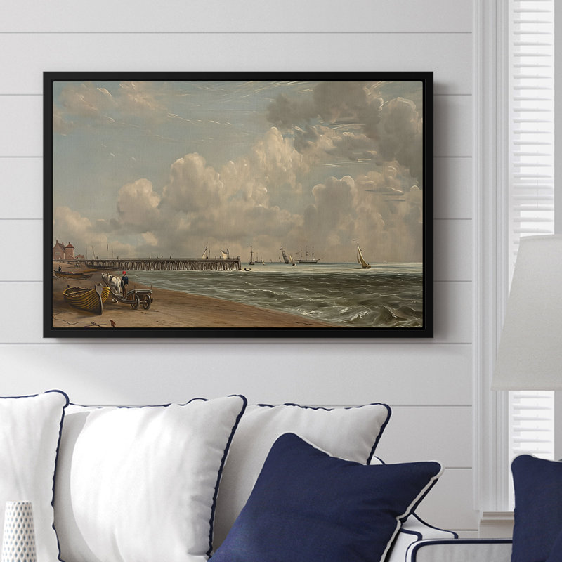 Yarmouth Jetty, 1822 - John Constable, toile tendue avec châssis, 16 x 24, Doré