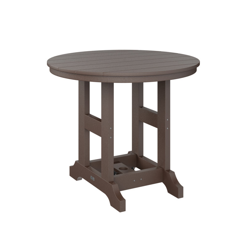 Table de bar ronde Berlin Garden, H 39,5 po x l 38 po x P 38 po, Brun chocolat