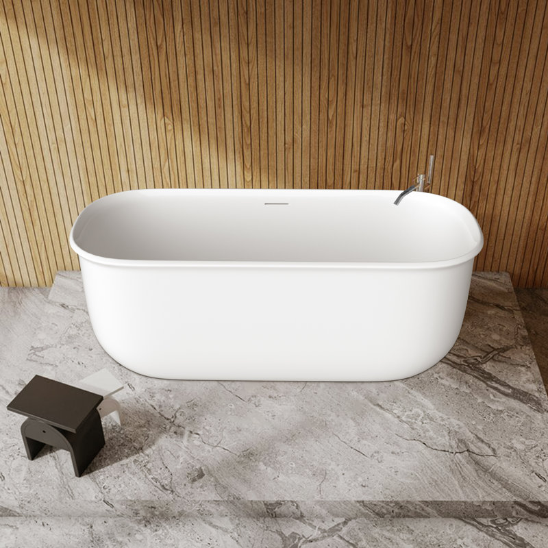 Baignoire de trempage autoportante en acrylique 63 po. X 29 po., Blanc pur