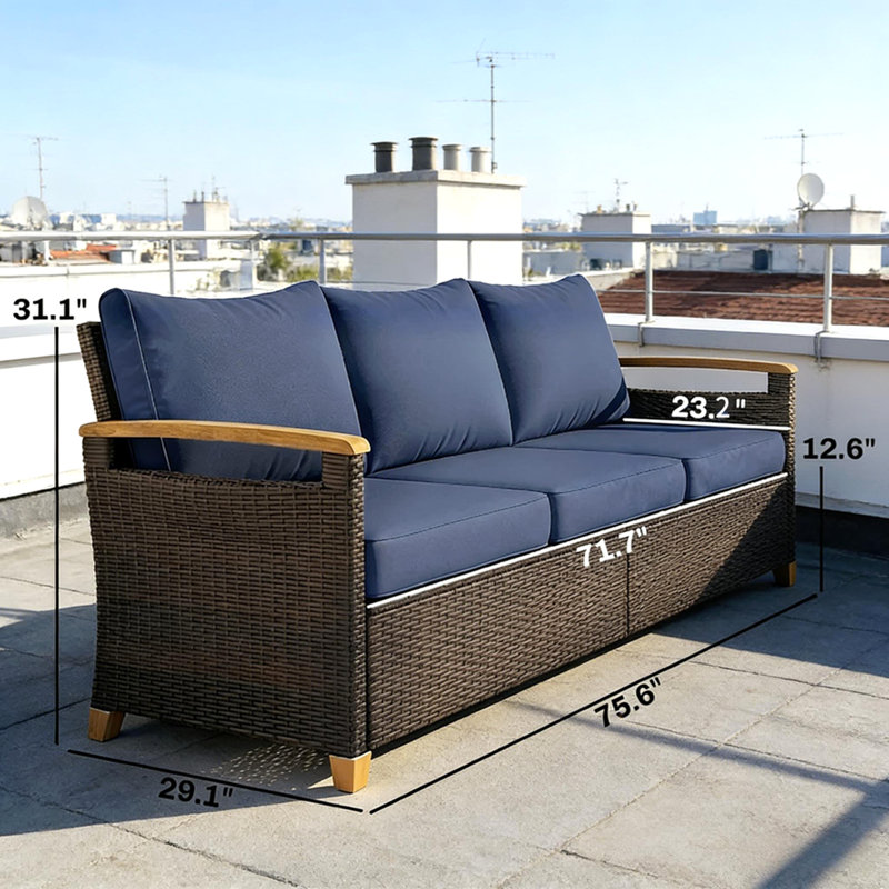 Wicker Outdoor Sofa,Comfort Couch Sofa,Deep Seat Sofa