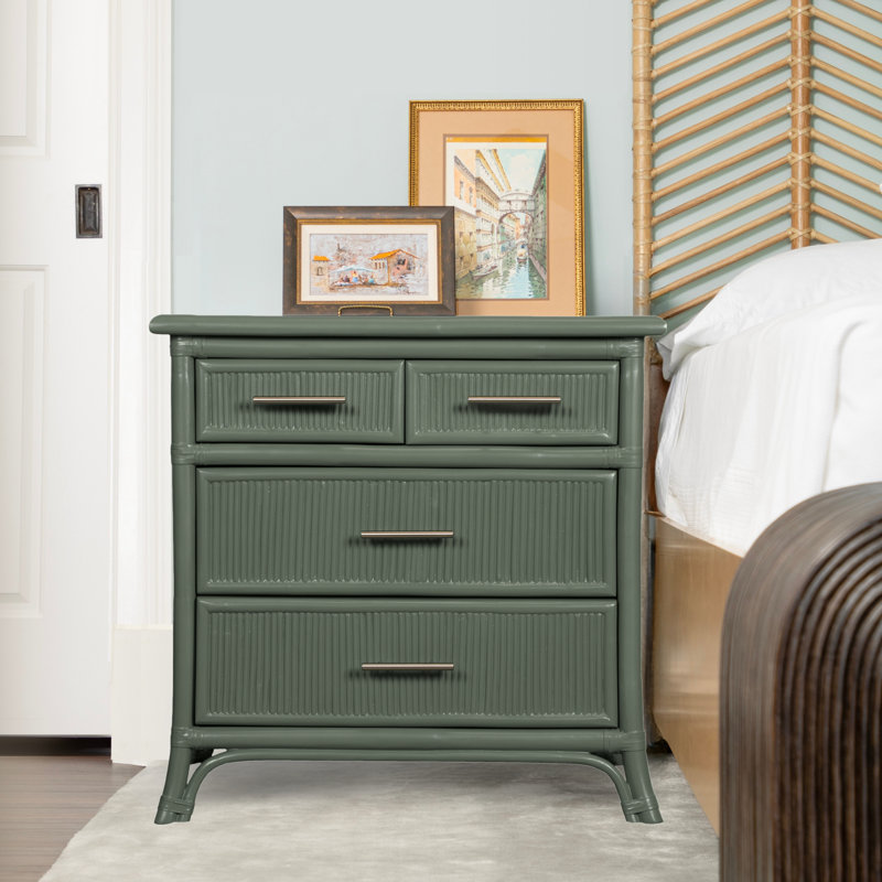 Table de chevet 4 tiroirs Bermuda, Evergreen