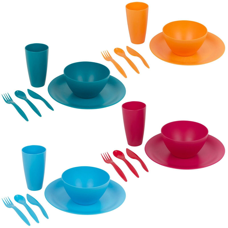 Farsund Piece Dinnerware Set, Blue/Orange/Teal
