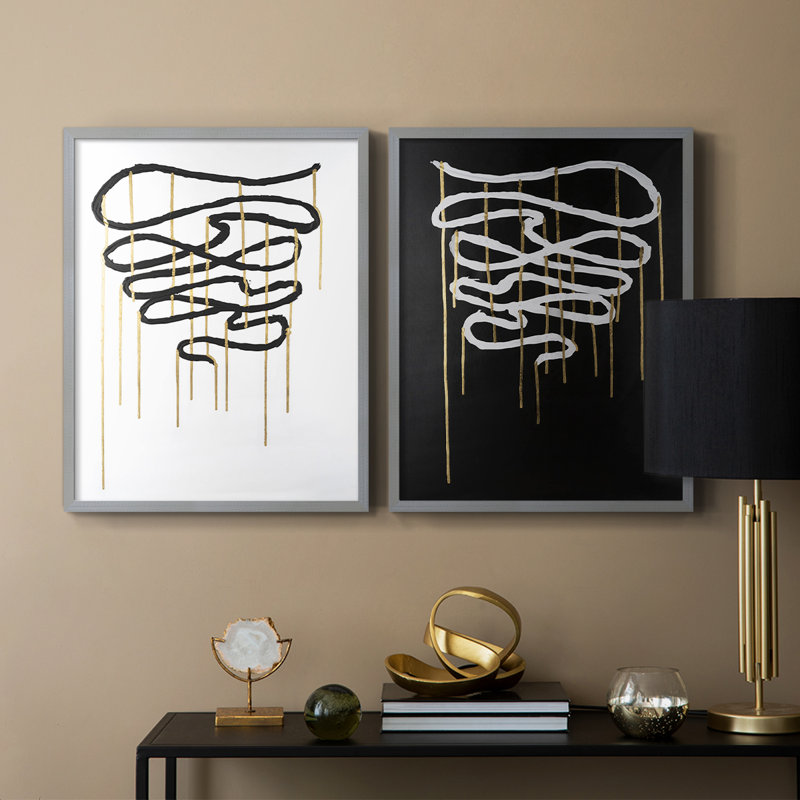«Weeping Ribbon I», reproduction encadrée de qualité supérieure - prête à être accrochée - aucun clou requis - aucun clou requis