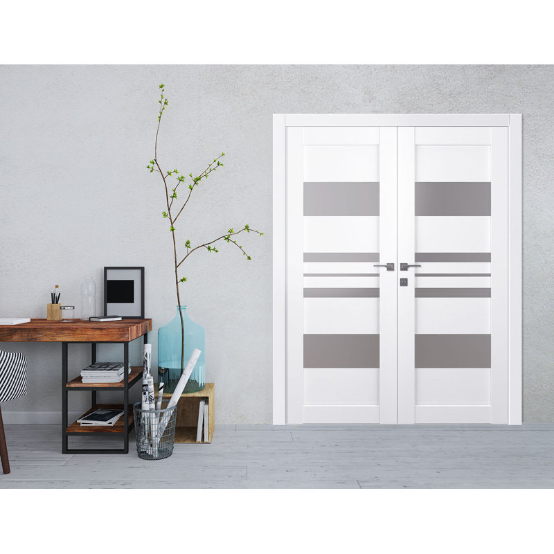 Porte française Romi, Blanc, 71,75 po x 95,24 po, Réversible