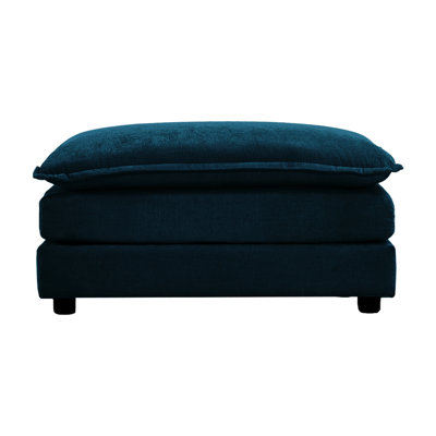 Chenille Footrest, Blue Color, Adds Elegance To Living Room Breathable , Supports 2, 3, 4 Seater Sofas, Comfort