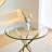 Lakeicha Round 36'' Glass Top Metal Base Dining Table-516119848