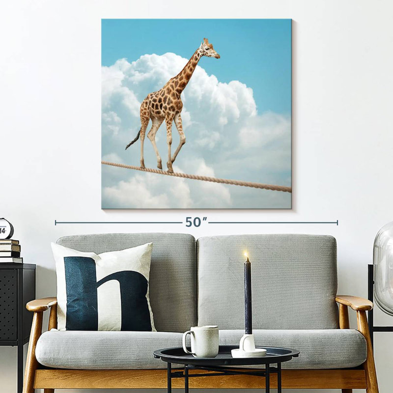 Crowle Giraffe On Tightrope, 33" H x 33" W