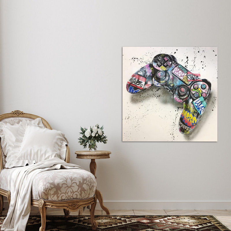 Console abstraite Graffiti, H 39,4 po x l 39,4 po