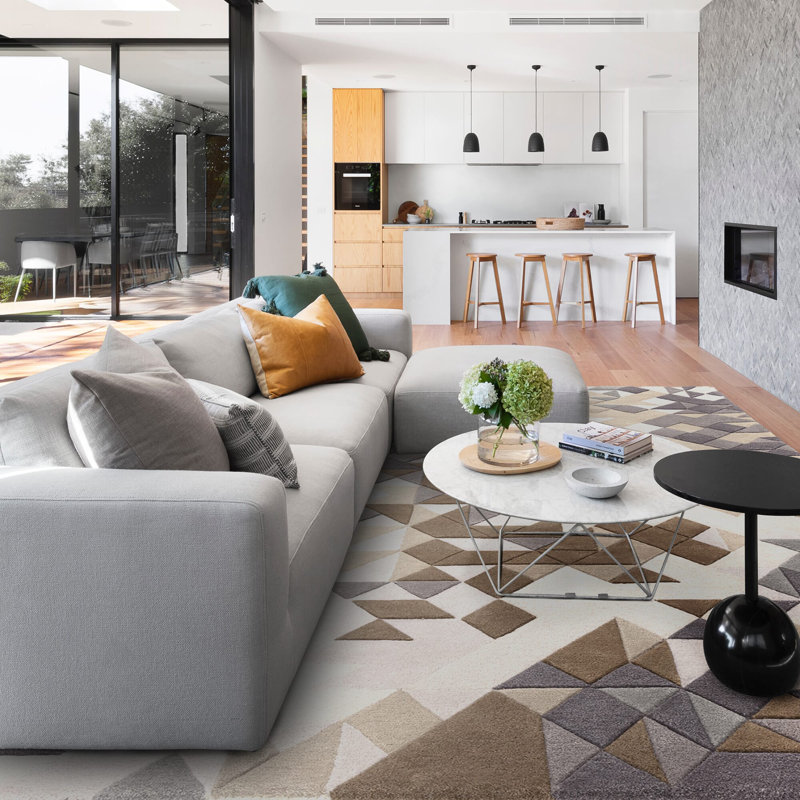Kinta Pink Area Rug, Brown/Beige/Grey, Rectangle 120 x 170cm