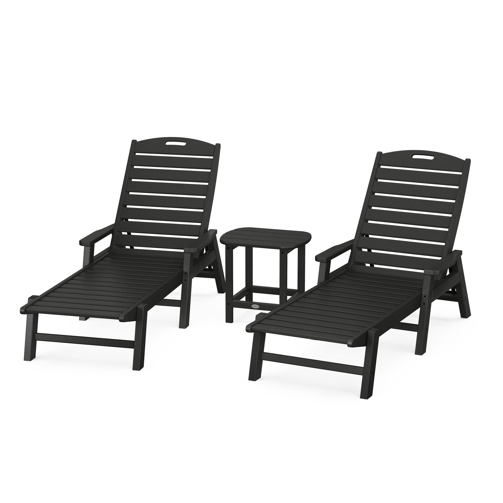 POLYWOOD® Nautical 2-Person Patio Seating Group, Black