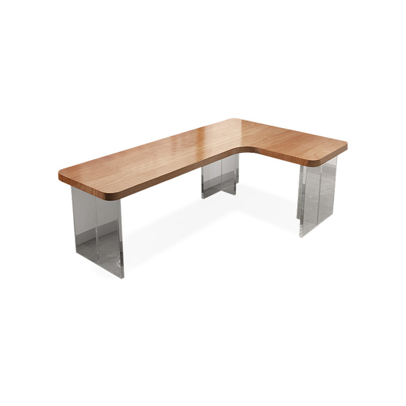Walnut L-Shaped Solid Wood Writing desk, Right, 29.53"H*62.99"W*39.37"D