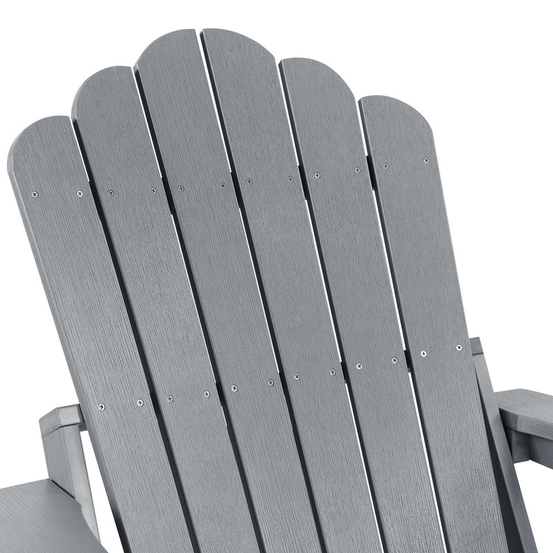 Henninger Foldable Outdoor Adirondack Set, Gray