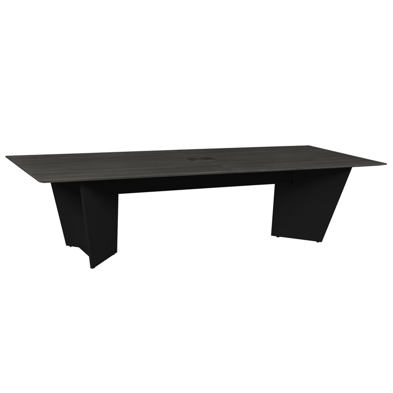 Array Conference Table with Power Data Grommet, Ash Gray/Black, 29" H x 120" L x 48" W