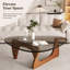 Table basse Mid-Century moderne en verre, table d'appoint rectangulaire multifonctionnelle