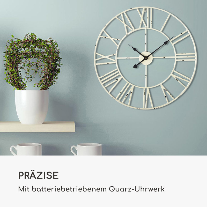 Queensway Wall Clock, 60cm H x 60cm W x 3cm D, White
