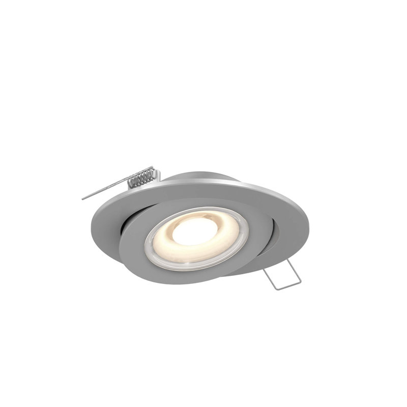 6" Flat Recessed LED Panel Light, Satin Nickel