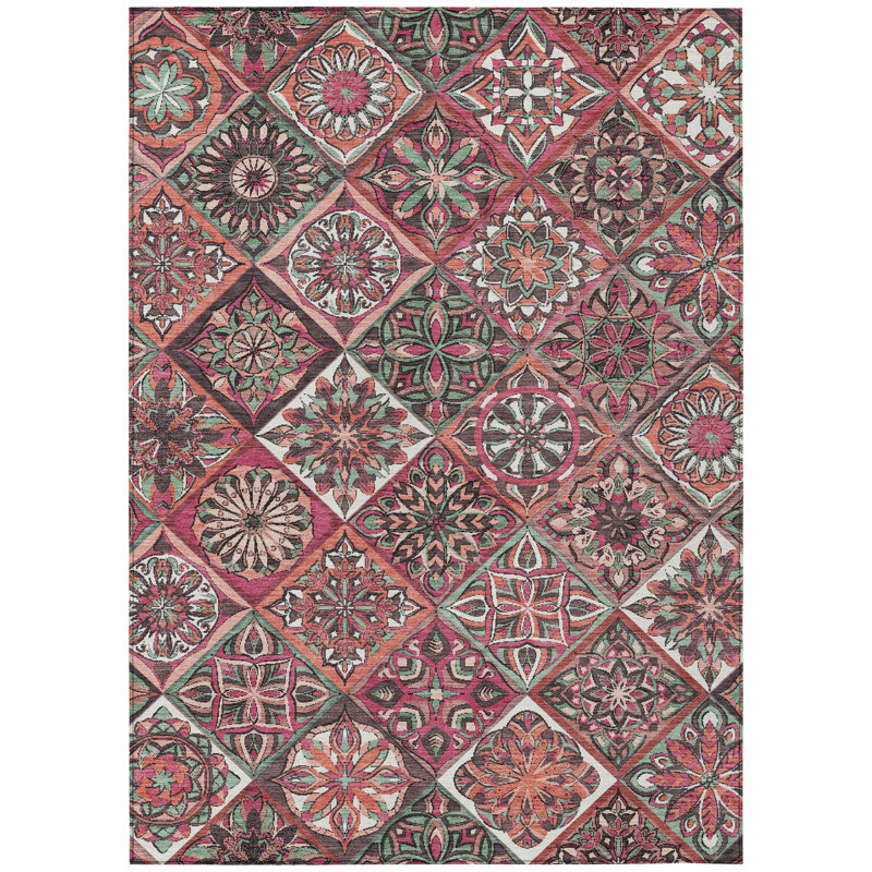 Machine Washable Indoor/Outdoor Boruta ACN2256 Panels Rug, Rectangle 2'6" x 3'10"