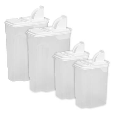 Basicwise Large Clear Storage Container With Lid And Handles, Set Of 6 :  Target