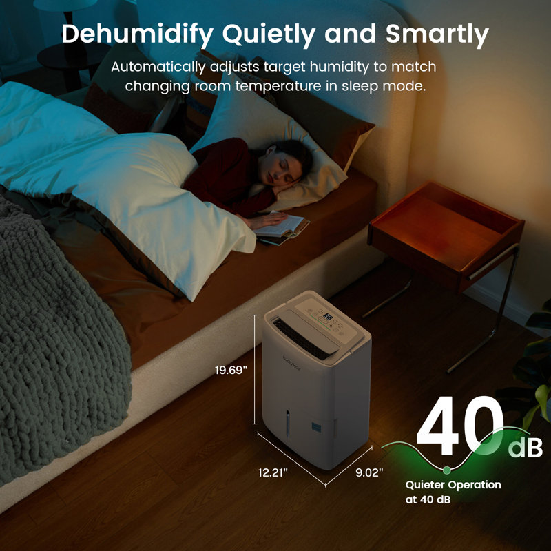Waykar 2000 Sq. Ft White Portable Dehumidifier with Humidistat