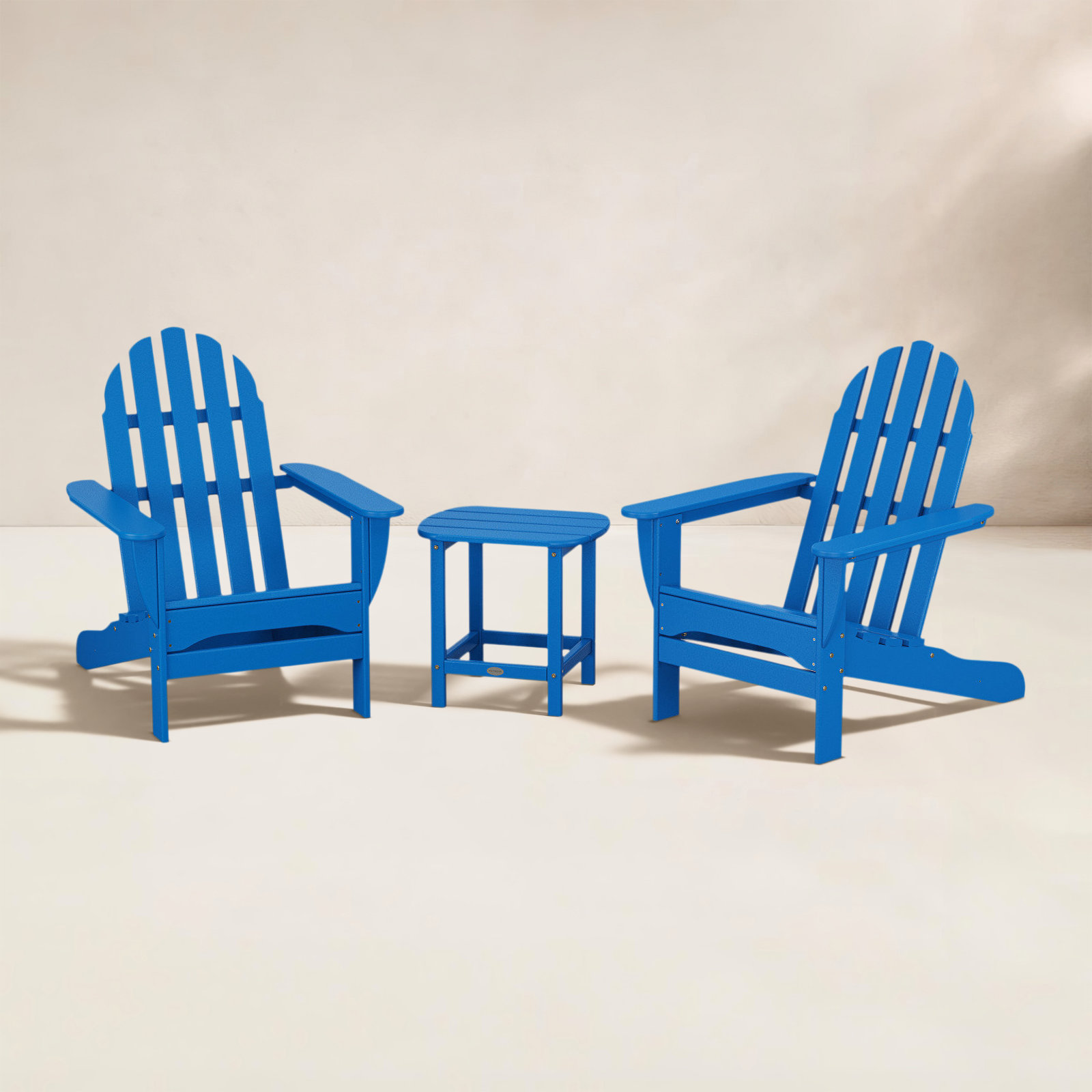 POLYWOOD® Classic Adirondack 2-Person Patio Seating Group, Pacific Blue