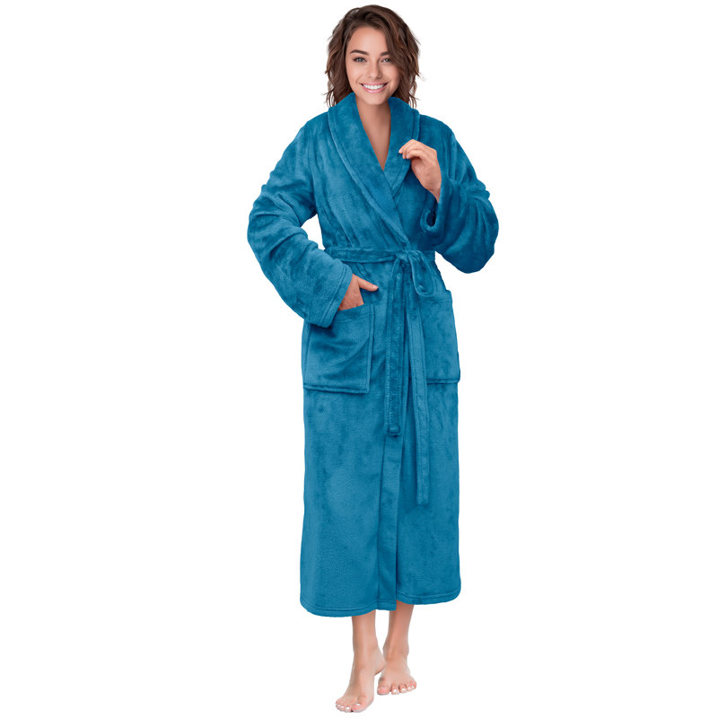 Peignoir en molleton de polyester avec poches Alling, S, Noir