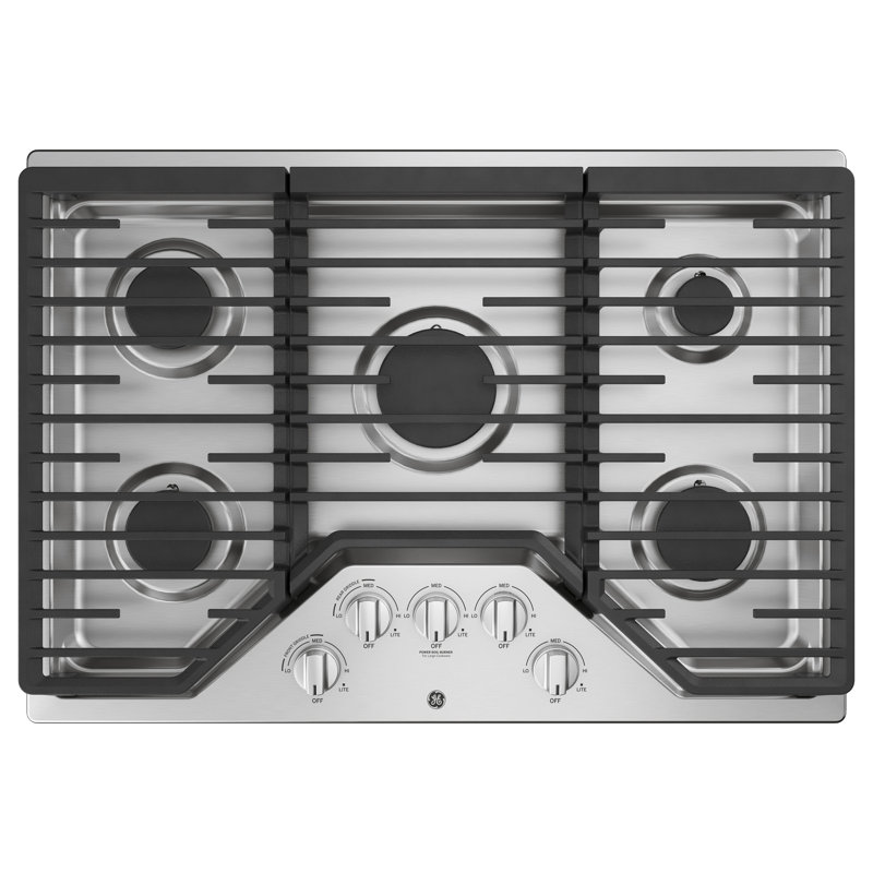 Built-in Gas Cooktop with 5 Burners, Stainless Steel