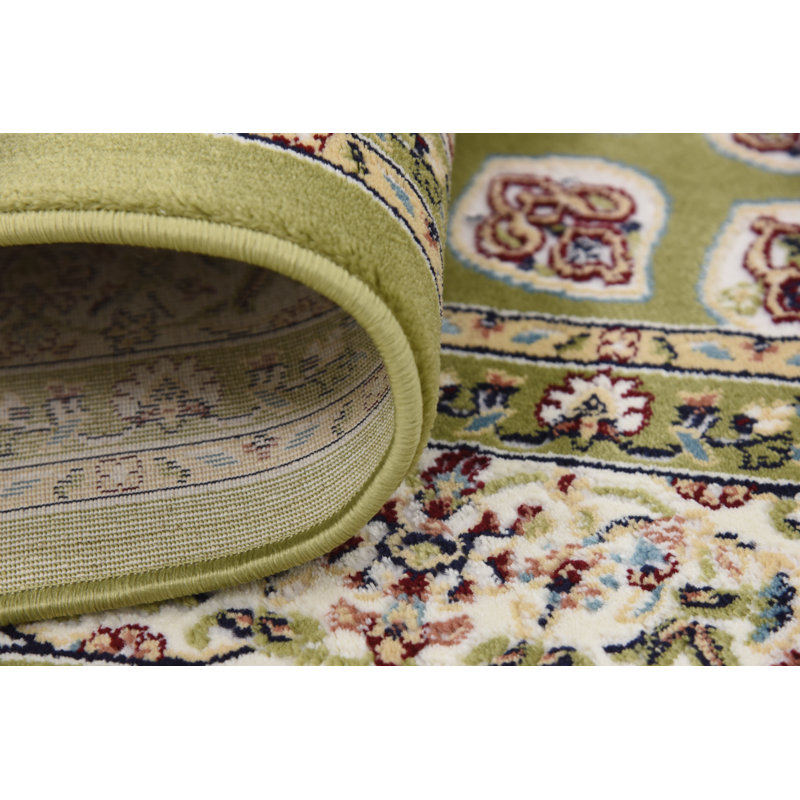 Tapis vert à motif floral Jackson, Rectangle 3 pi x 5 pi 1 po