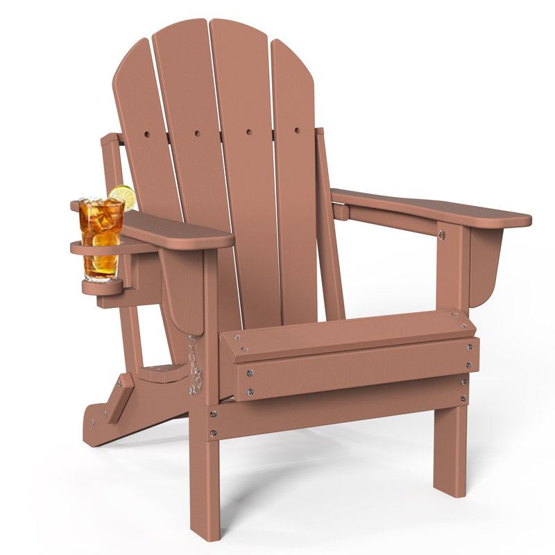 Selevae Foldable Outdoor Adirondack Chair, Teak