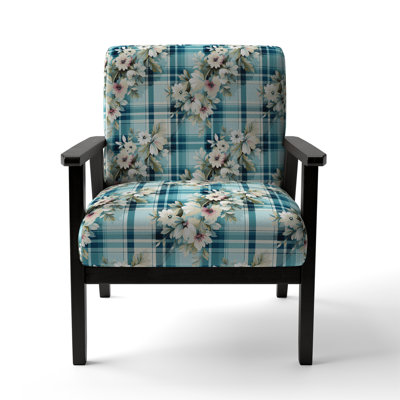 Coastal Comfort Paisley Pattern - Upholstered Boho Arm Chair, Paisley Pattern Accent Chair