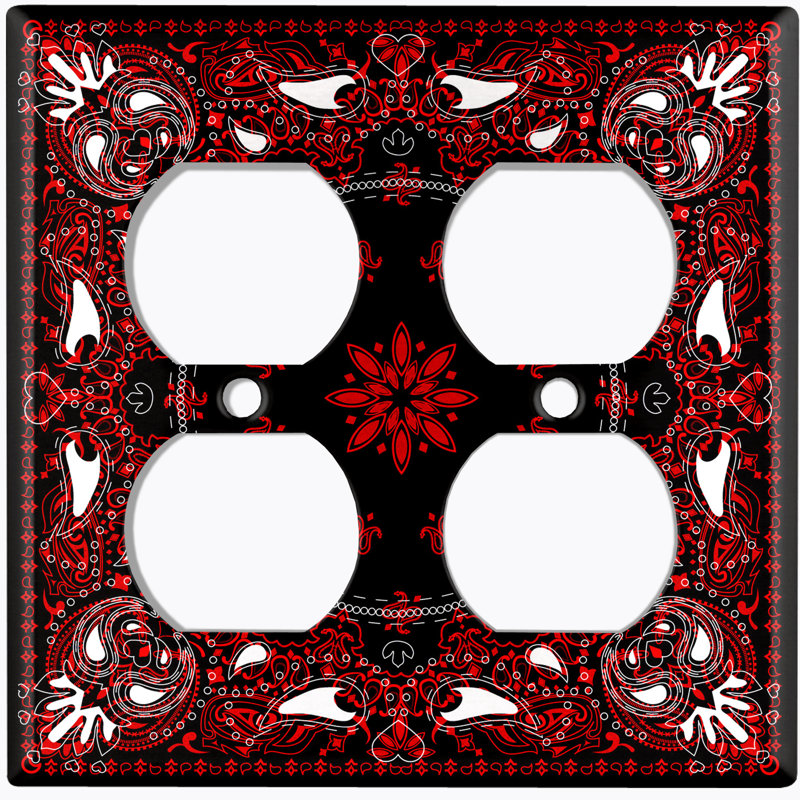 Plaque murale rouge à 2 bandes Red Paisley