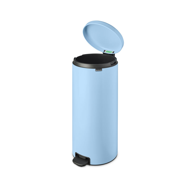 NewIcon Pedal Step On Trash Can, 30 L, Blue