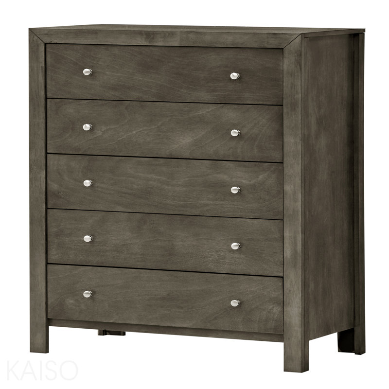 Élégant coffre de rangement transitionnel gris, Gris