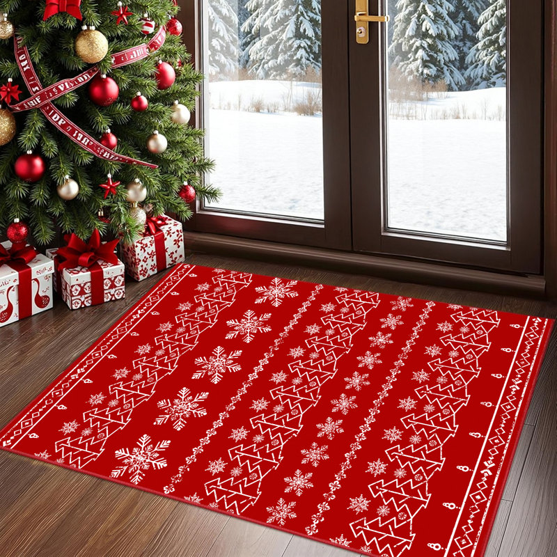 Tapis décoratif lavable Kry Christmas avec envers antidérapant, Rectangulaire 2 pi x 3 pi