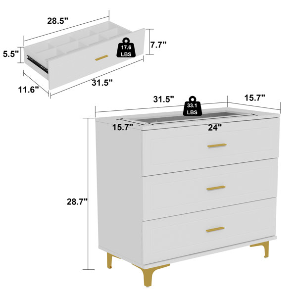 Mercer41 Drumcullen 3 - Drawer Dresser & Reviews | Wayfair