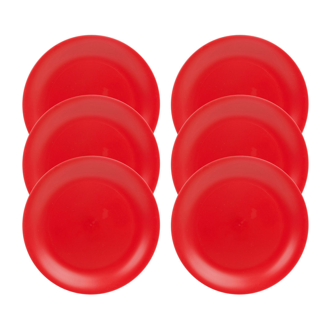 Teal  6 Pcs Unbreakable Reusable Coloured Plastic Dinner Plates Kids Party Tableware