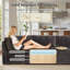 Canapé modulaire en velours côtelé 5 pièces Nathasa-1037222804