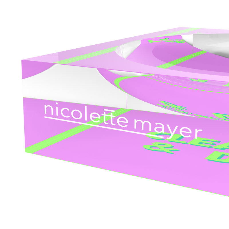 Decorative Tray, Lime Lilac, 6"W x 6"D x 2"H