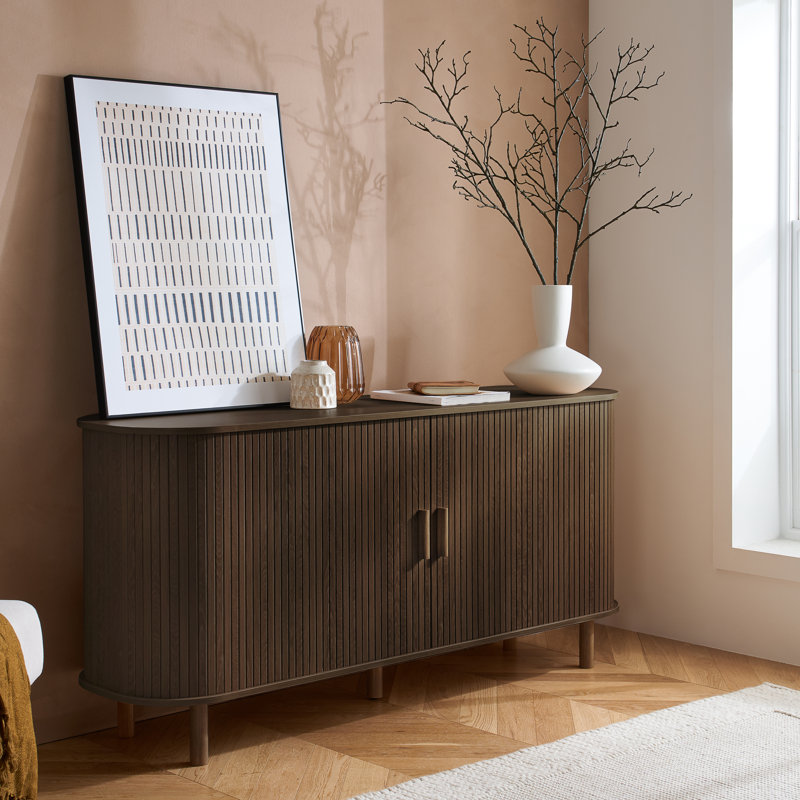 Suire 2 DOOR FLUTED SIDEBOARD, Walnut 