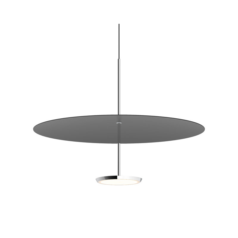 Sky Dome 1 - Light LED Pendant, Black, 17.5" H x 24" W x 24" D, Polished Aluminum