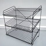 Poillucci 24" W X 14.9" D X 23.2" H 3-Open-Shelf Wire Rack for Countertop Chips Snack Book Display Organizer