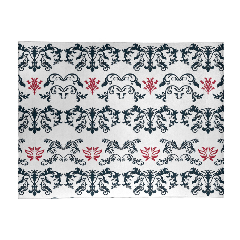 Damask Indoor Rug, Rectangle 5' x 7'
