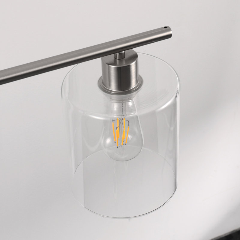 Luminaire suspendu linéaire en verre à intensité variable pour îlot de cuisine à 5 lumières de 5,9 po (l) à hauteur réglable