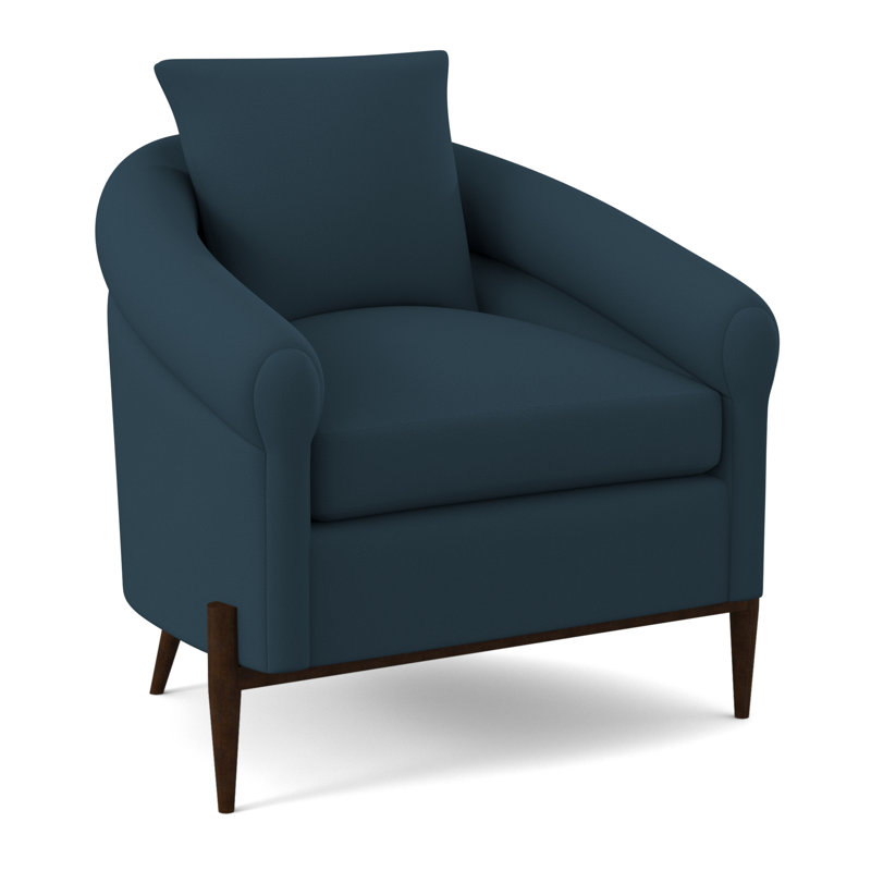 Chaise Jaxson, Noyer américain, Mélange de polyester Margaret Lagoon