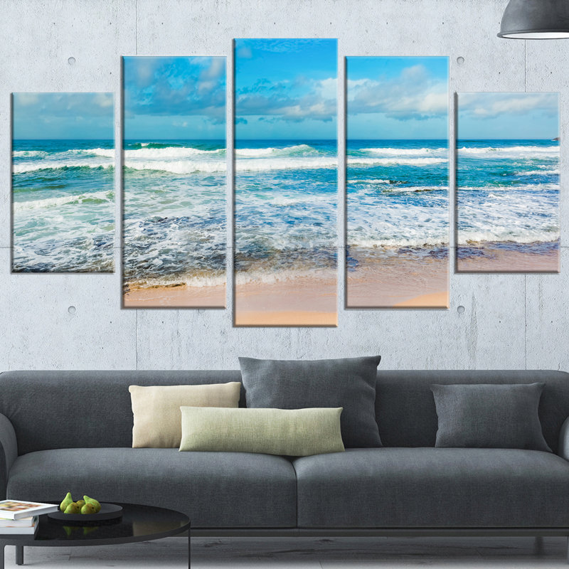 « indien ocean panoramique view », ensemble de 5 reproductions de photos sur toiles tendues