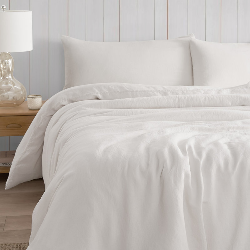 Belgian Flax Linen and Viscose Luxury Oversized Duvet Cover, Twin Extra Long Duvet Cover, Ivory