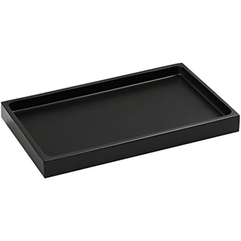 Bathroom Vanity Tray, Resin Dresser Jewelry Ring Dish Tank Storage Kitchen Sink Countertop Organizer Plate Holder For Perfume Candles Soap Towel Plant Bathroom Accessories, M, Matte Black