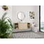 Meuble-lavabo double 54 po (pleine longueur) 54 po - 5 options de couleur de lavabo (motifs blanc / noir / marbre) + armoire en bois clair-2135018358